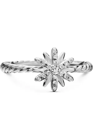 David Yurman Petite Starburst diamantøreringe i sterlingsølv (10 mm)