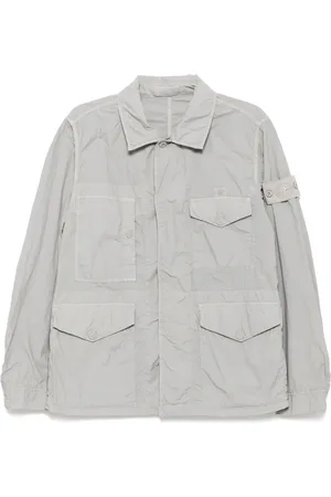Stone Island Jakke med flere lommer og krøllet effekt