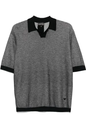 Emporio Armani Polo i silke med jacquard-mønster