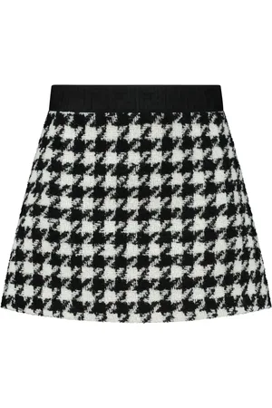 Fendi Pied-de-poule nederdel med A-snit