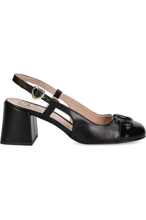 Moschino 70 mm slingback-pumps med logoplade