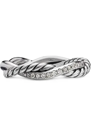 David Yurman Petite Infinity diamantring i sterlingsølv (4 mm)