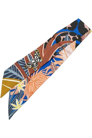 Hermès Jaguar Quetzal twilly-tørklæde i silke fra 2000-2024