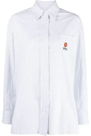 Kenzo Nålestribet skjorte med broderet logo