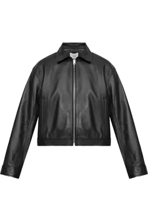 Maison Kitsuné Cropped læderjakke