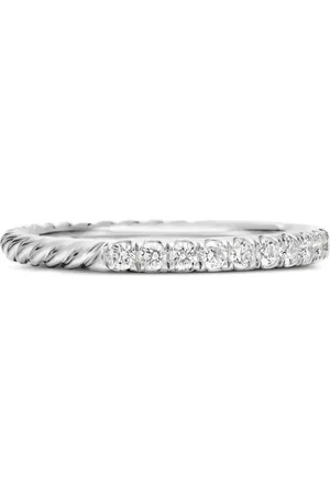 David Yurman Cable Collectibles ring i 18 karat hvidguld med diamant (2 mm)