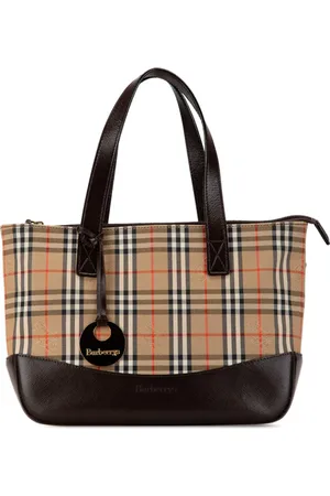 Burberry Haymarket-ternet håndtaske i kanvas fra 1999-2024