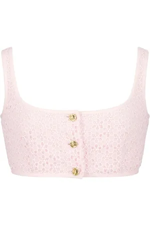 Giambattista Valli ærmeløs croptop med blonde-broderi