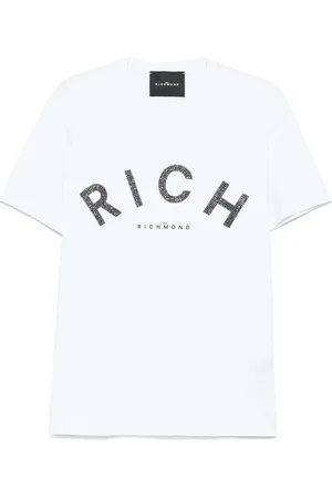 John Richmond T-shirt med logoudsmykning