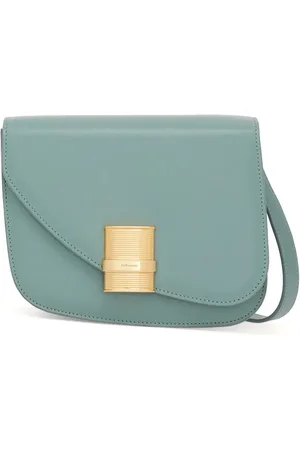 Salvatore Ferragamo Asymmetrisk skuldertaske i læder