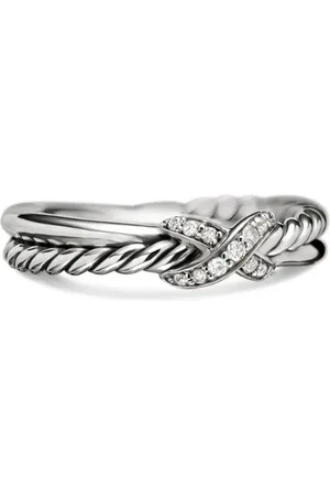 David Yurman Petite X diamantring i sterlingsølv (4 mm)