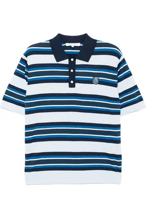 Maison Kitsuné Stribet polo med rævehoved-mærke