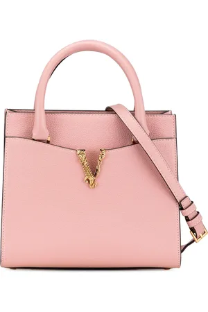 VERSACE Virtus satchel-taske i grynet kalveskind med tophåndtag fra 2000-2024