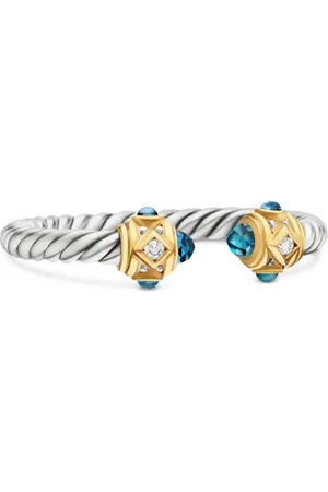 David Yurman Renaissance diamantring i 14 karat guld og sterlingsølv med topas (2,3 mm)