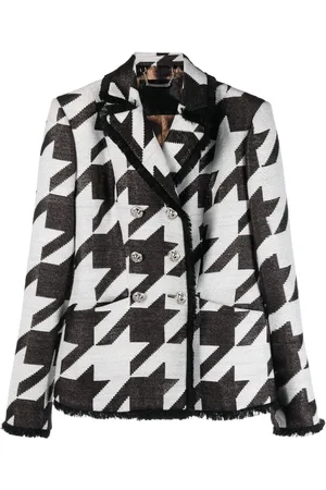 Philipp Plein Houndstooth-ternet jakke i tweed