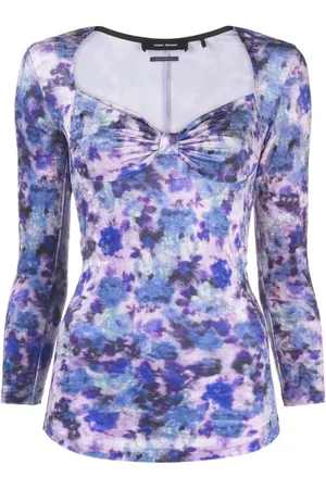 Isabel Marant Gubaia top i velour med blomstertryk