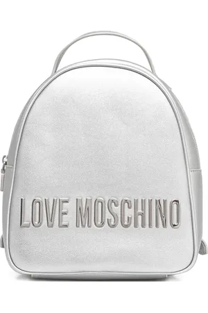 Moschino Metallisk rygsæk med logobogstaver