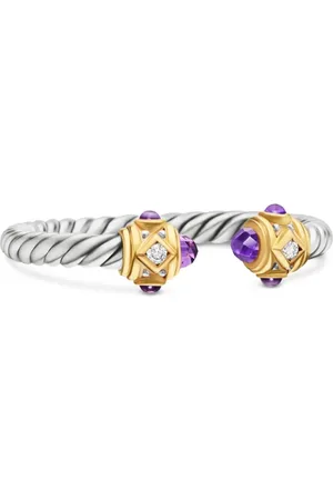 David Yurman Renaissance diamantring i 18 karat guld og sterlingsølv med ametyst (2,3 mm)