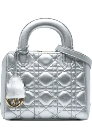 Dior Metallisk Cannage Lily Tote satchel-taske i lammeskind fra 2016