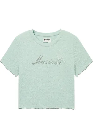 Musium Div. Cropped top med broderet logo og udskæringsdetalje