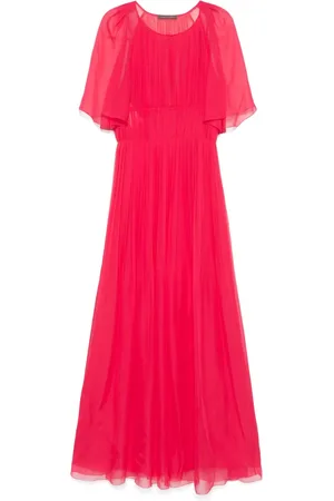 Alberta Ferretti Lang kjole med plisseringer