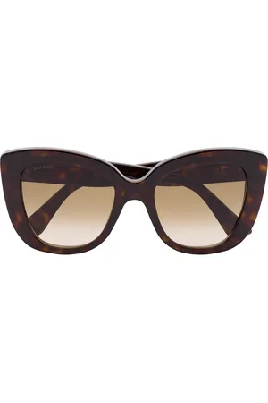 Gucci Brune Havana cat-eye-solbriller