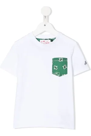 MC2 SAINT BARTH T-shirt med logotryk og brystlomme