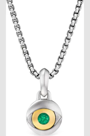 David Yurman Evil Eye amulet i sterlingsølv med smaragd (14,5 mm)