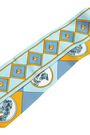 Hermès Colliers et Chiens Forever twilly-tørklæde i silke fra 2000-2024