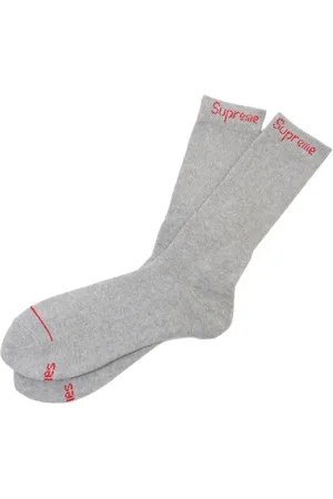 Supreme X Hanes Crew "Heather Grey" strømper (pakke med fire)