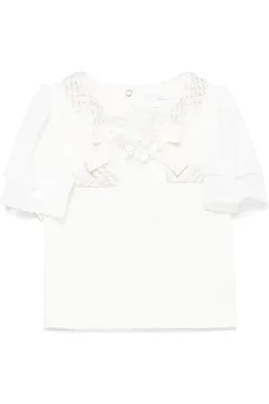 PATACHOU Bluse med blomster-applikation
