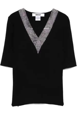 DKNY Top med krystaludsmykninger