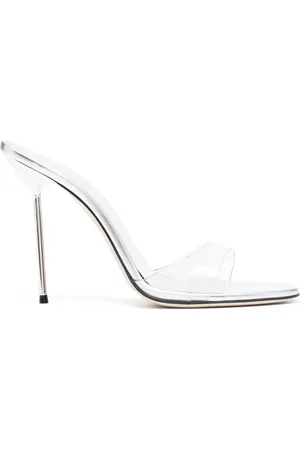 PARIS TEXAS Lidia 120mm mules med gennemsigtige remme