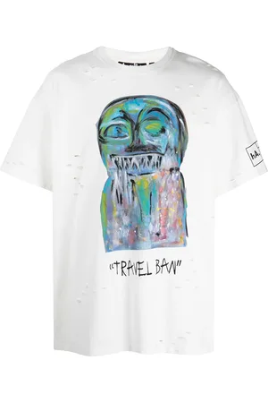 HACULLA T-shirt med grafisk tryk og slitageeffekt