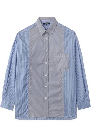 Comme des Garçons Skjorte med patchwork og striber