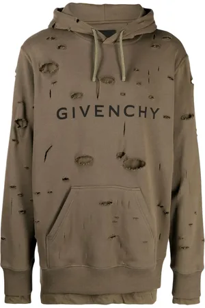 Givenchy Hættetrøje med logotryk og slitageeffekt