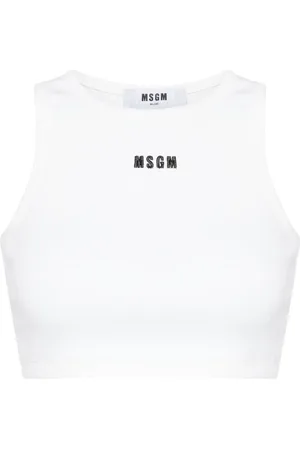 Msgm Cropped top med logoudsmykning