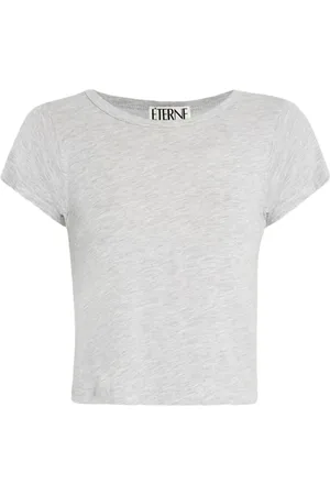 ÉTERNE Cropped T-shirt med rund hals