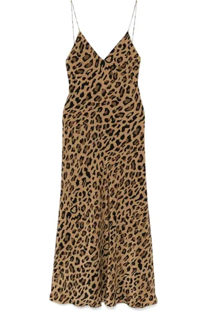 Blazé Milano Midi slip-kjole med leopardtryk