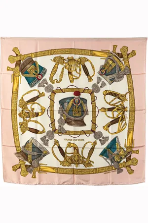 Hermès Grand Uniforme tørklæde i silke fra det 20. århundrede