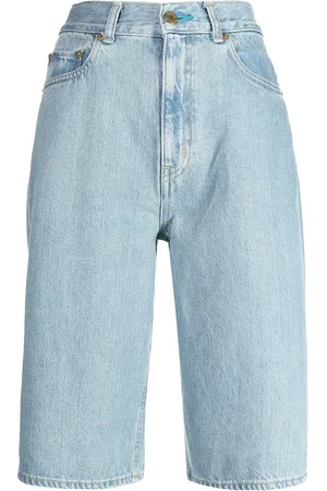 TU ES MON TRESOR Højtaljede The Turquoise bermuda-shorts i denim