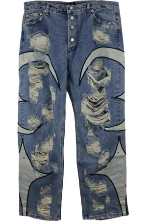 THUG CLUB Jeans med slitageeffekt
