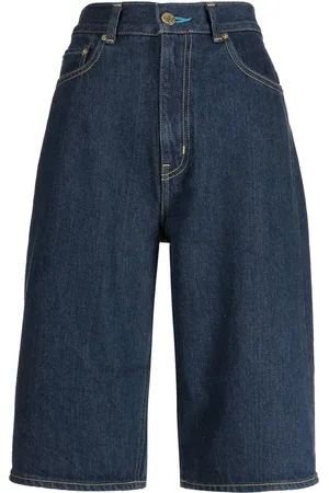 TU ES MON TRESOR Højtaljede The Turquoise bermuda-shorts i denim