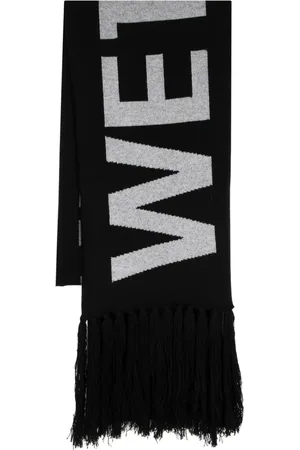 We11 Done Kvast-tørklæde med logo-jacquard