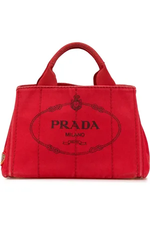 Prada Lille Canapa satchel-taske med logo fra 2010-2024