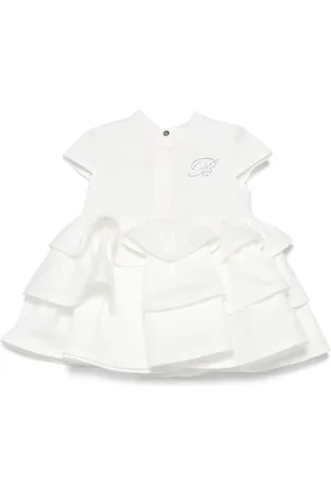 MISS BLUMARINE Kjole med krystaludsmykning og logo