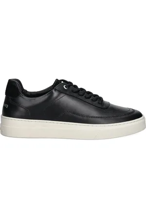 Filling pieces Sorte sneakers i læder med snøre