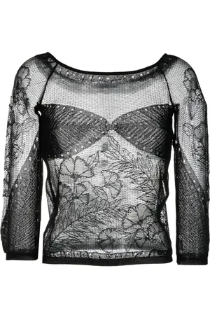Alberta Ferretti Halvgennemsigtig strikket top