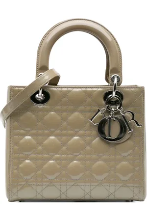 Dior Mellemstor lakeret Cannage Lady Dior satchel-taske fra 2012