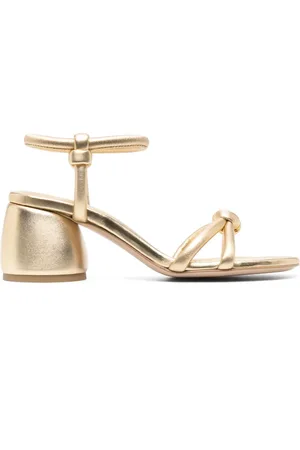 Gianvito Rossi 70mm lædersandaler med metallisk effekt